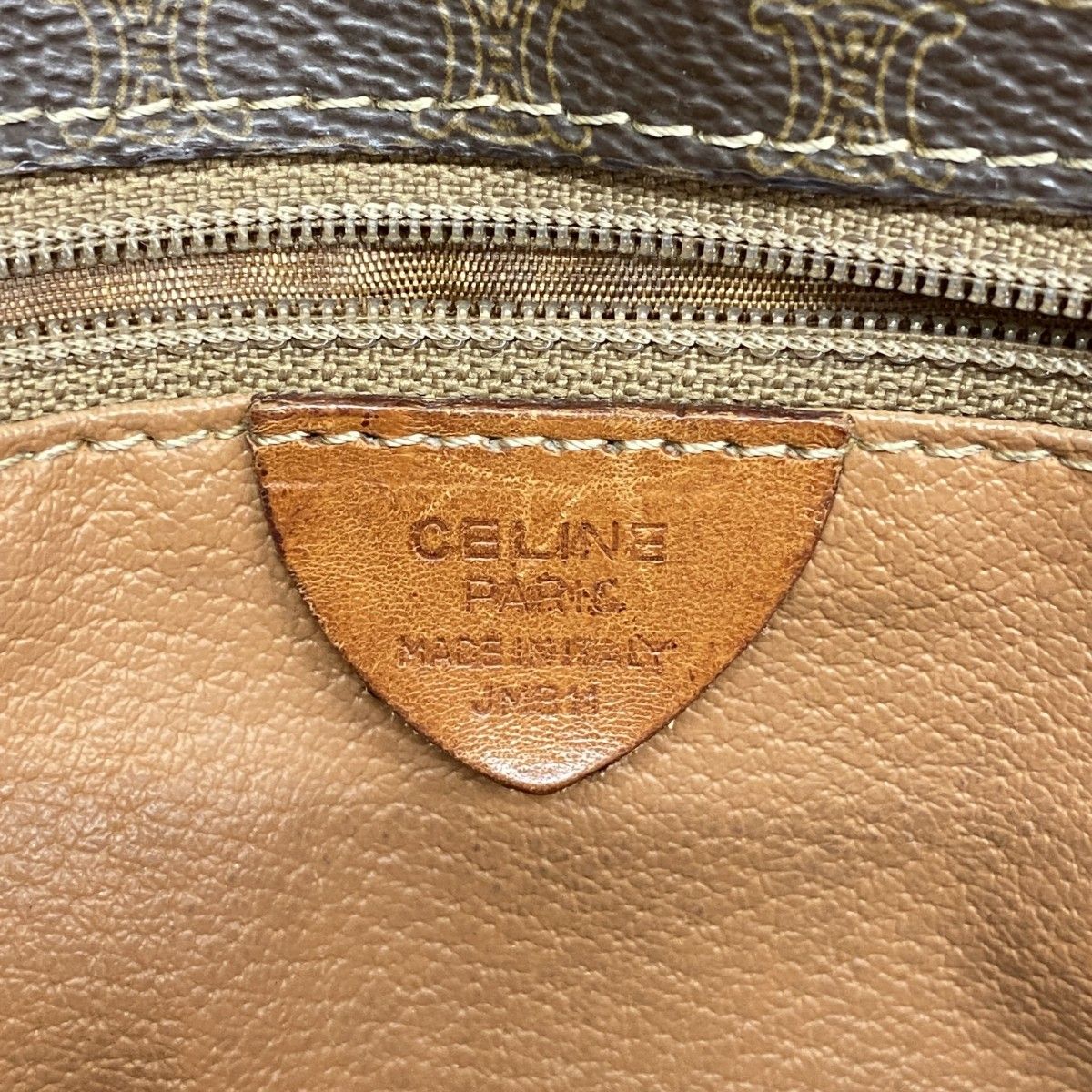 Celine Shoulder Bag Macadam Brown Gold — view 5