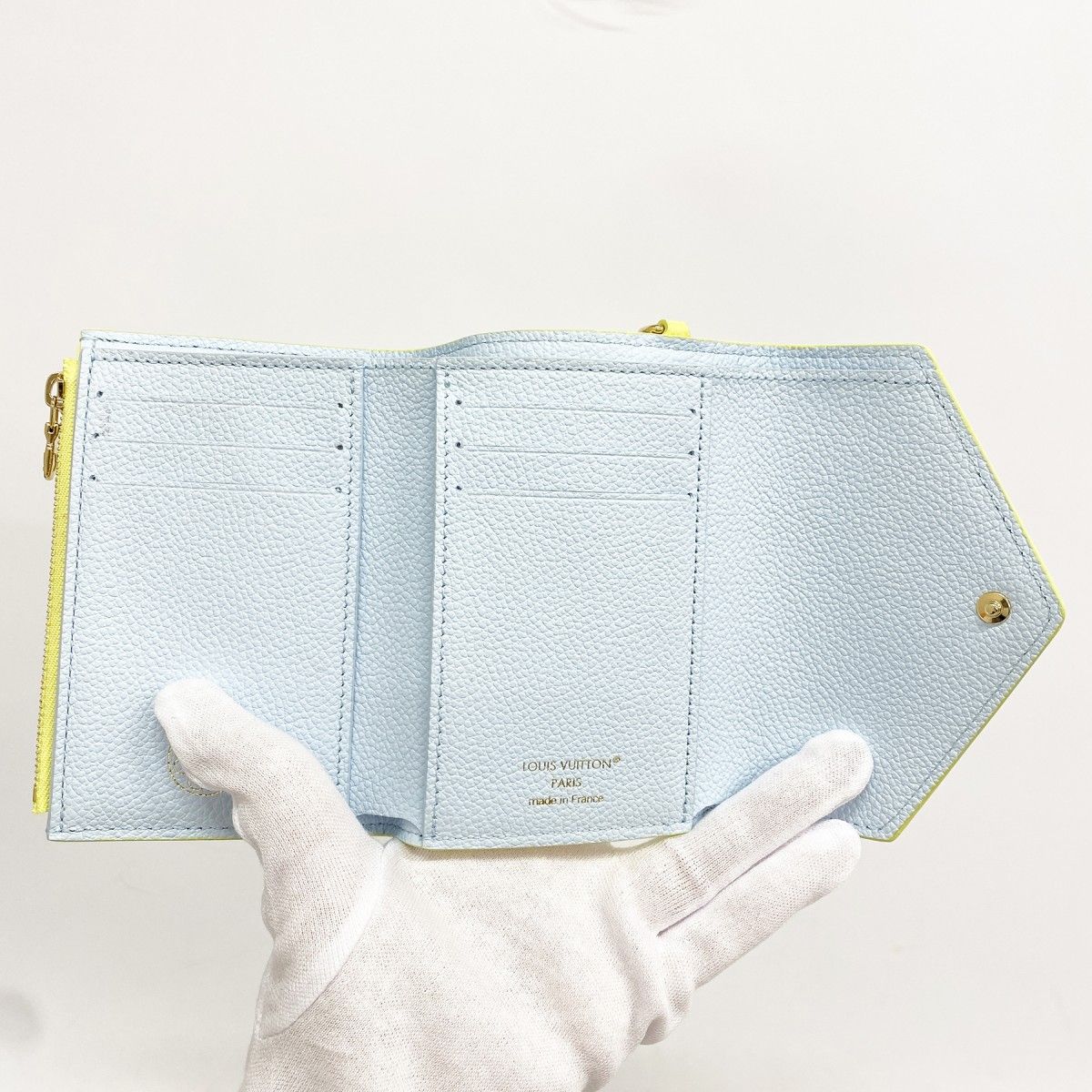 Louis Vuitton Trifold Wallet Monogram Empreinte Portefeuille Victorine Citrus — view 4