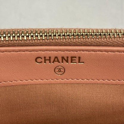 Chanel Shoulder Bag Deauville Canvas Pink Ivory Champagne Gold — view 5