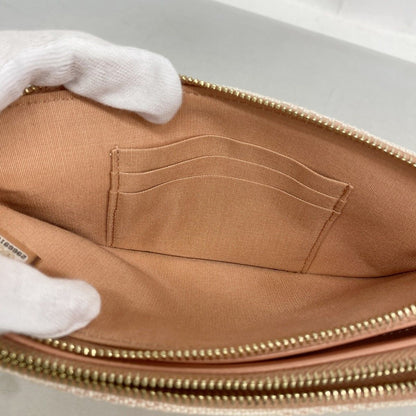Chanel Shoulder Bag Deauville Canvas Pink Ivory Champagne Gold — view 4