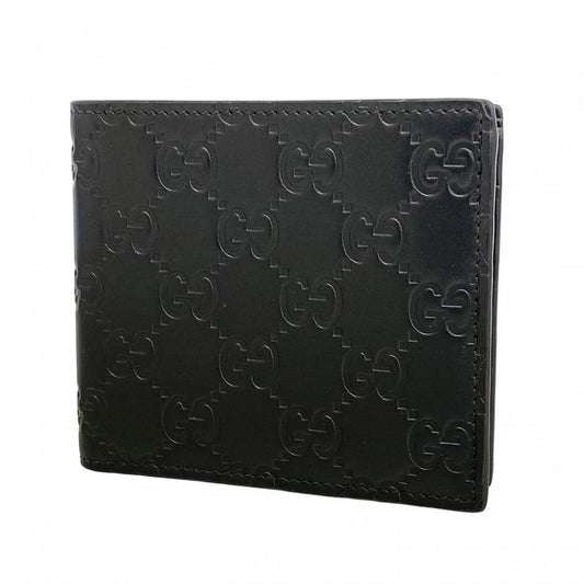 Gucci Wallet Guccissima Leather Black Silver