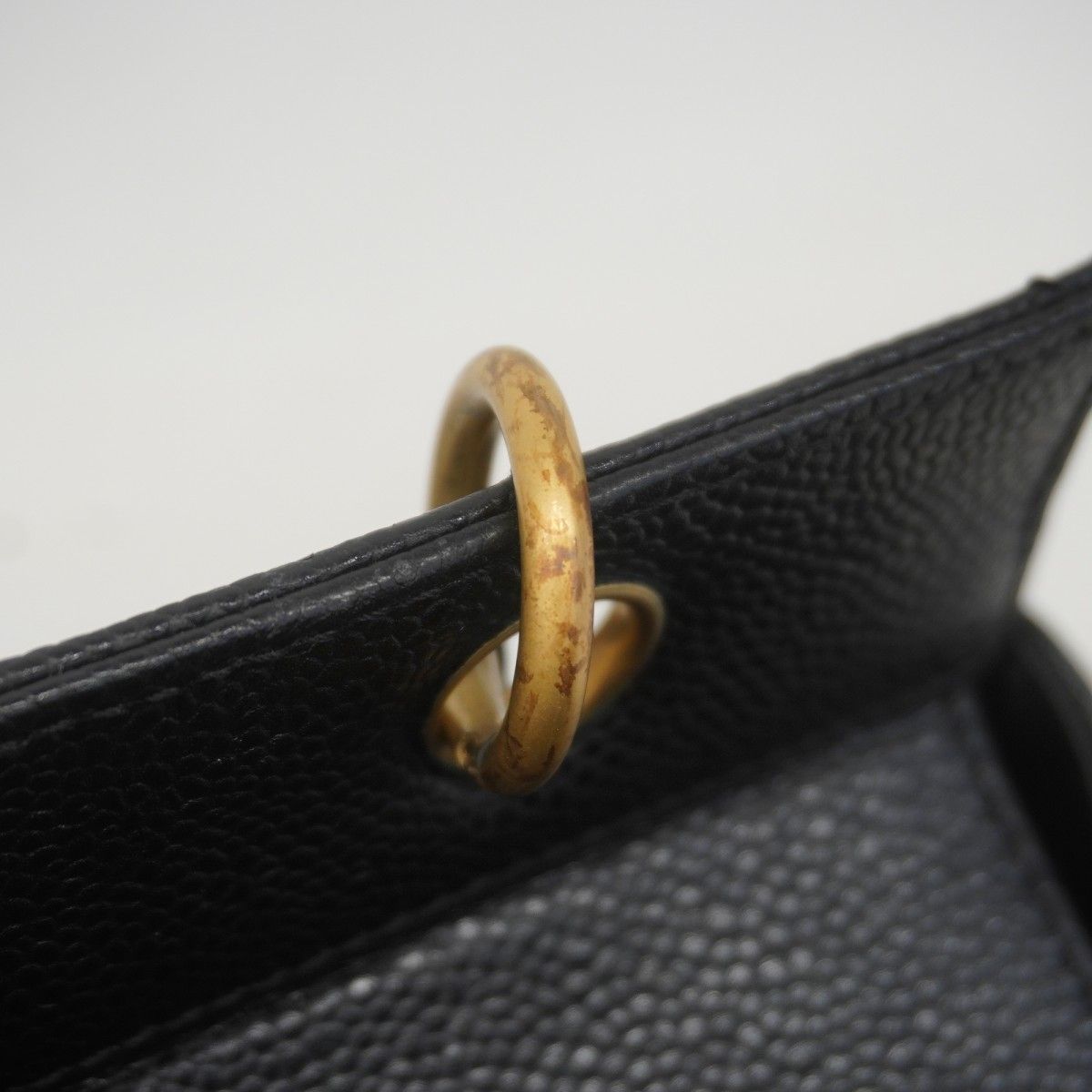 Chanel Chain Tote Quilted Caviar Leather Black Gold — view 6