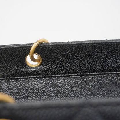 Chanel Chain Tote Quilted Caviar Leather Black Gold — view 9