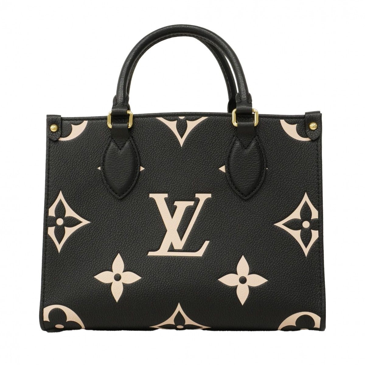 Louis Vuitton Handbag Monogram Empreinte Bicolor On The Go PM Black Beige — view 9