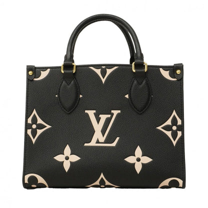 Louis Vuitton Handbag Monogram Empreinte Bicolor On The Go PM Black Beige — view 9