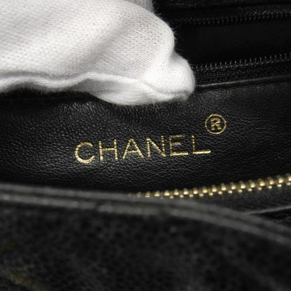 Chanel Shoulder Bag Quilted Caviar Leather Black Gold — view 5