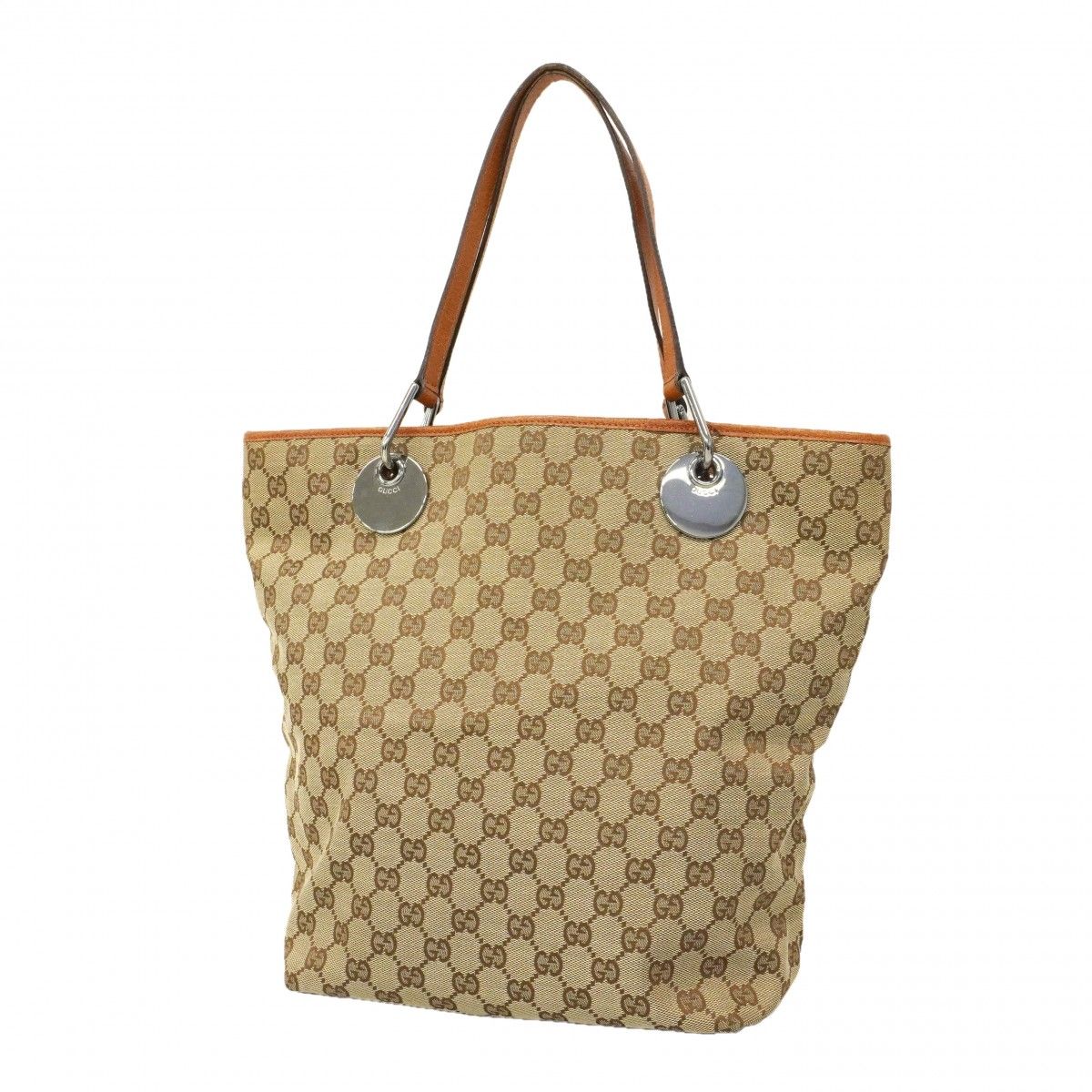 Gucci Tote GG Canvas Brown Silver