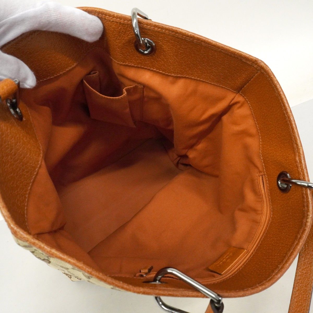 Gucci Tote GG Canvas Brown Silver — view 4
