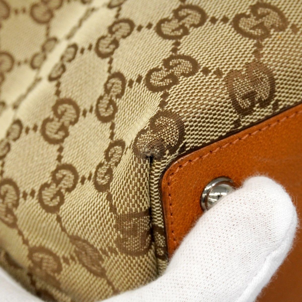 Gucci Tote GG Canvas Brown Silver — view 6