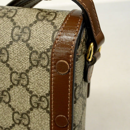 Gucci Shoulder Bag GG Supreme Horsebit Brown Gold — view 8