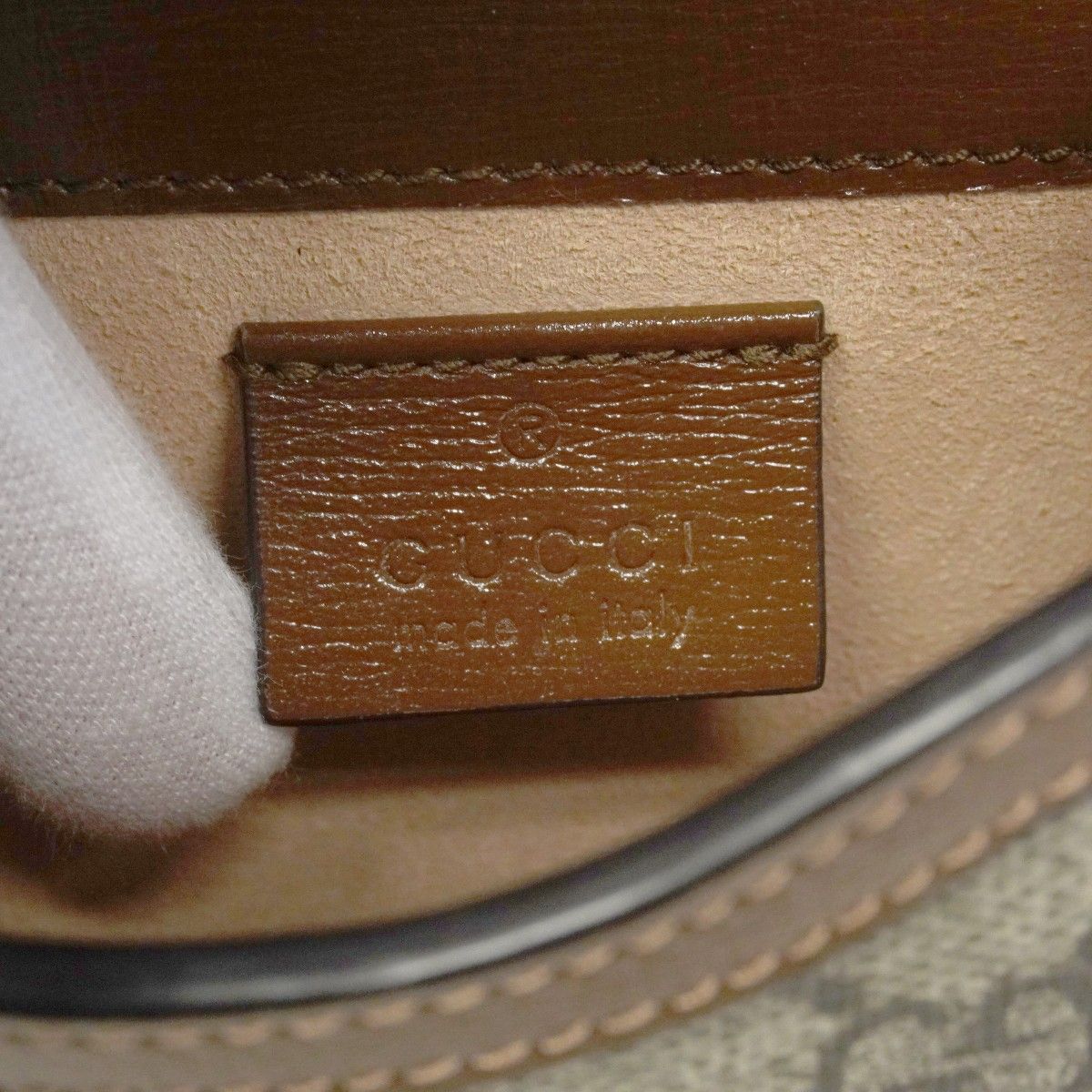 Gucci Shoulder Bag GG Supreme Horsebit Brown Gold — view 5