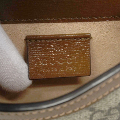 Gucci Shoulder Bag GG Supreme Horsebit Brown Gold — view 5
