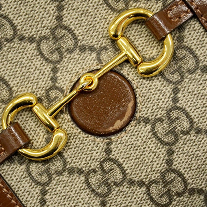 Gucci Shoulder Bag GG Supreme Horsebit Brown Gold — view 6