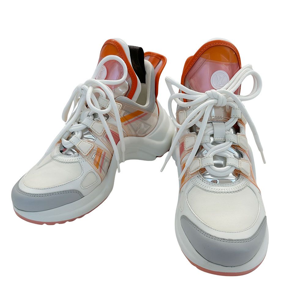 Louis Vuitton Sneakers Leather Acryte Orange 36 Cool