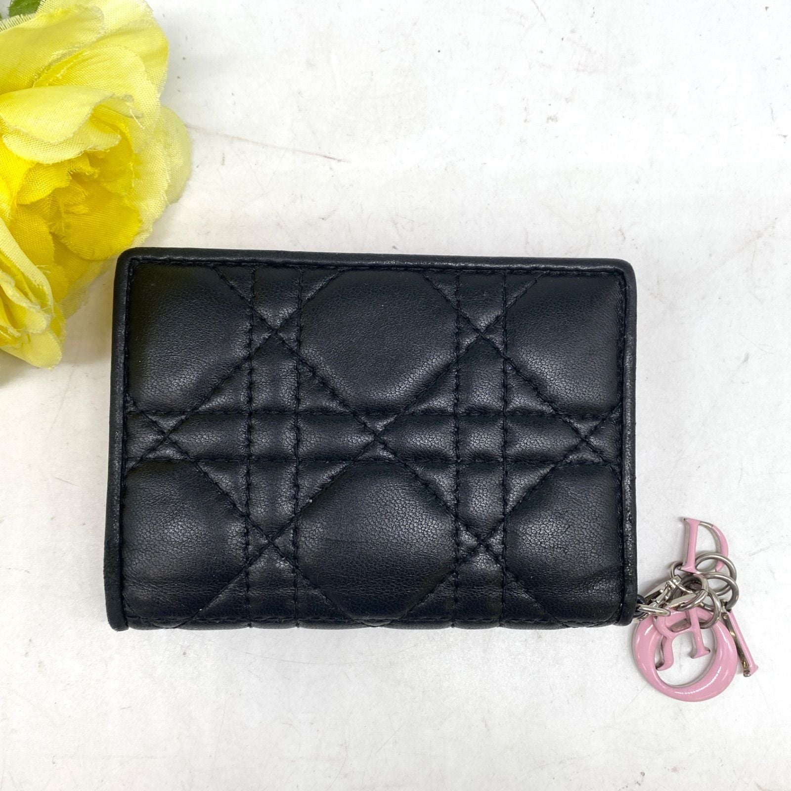 Dior Era Cannage Card Billfold Compact Wallet — view 3