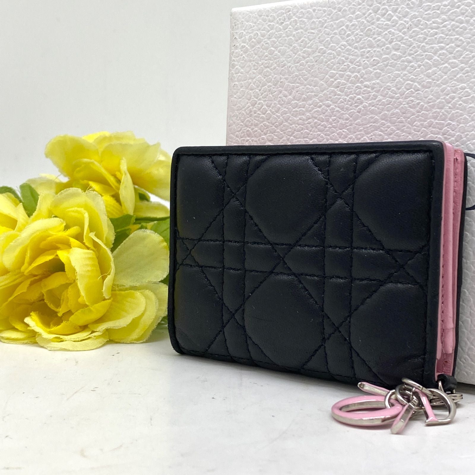 Dior Era Cannage Card Billfold Compact Wallet