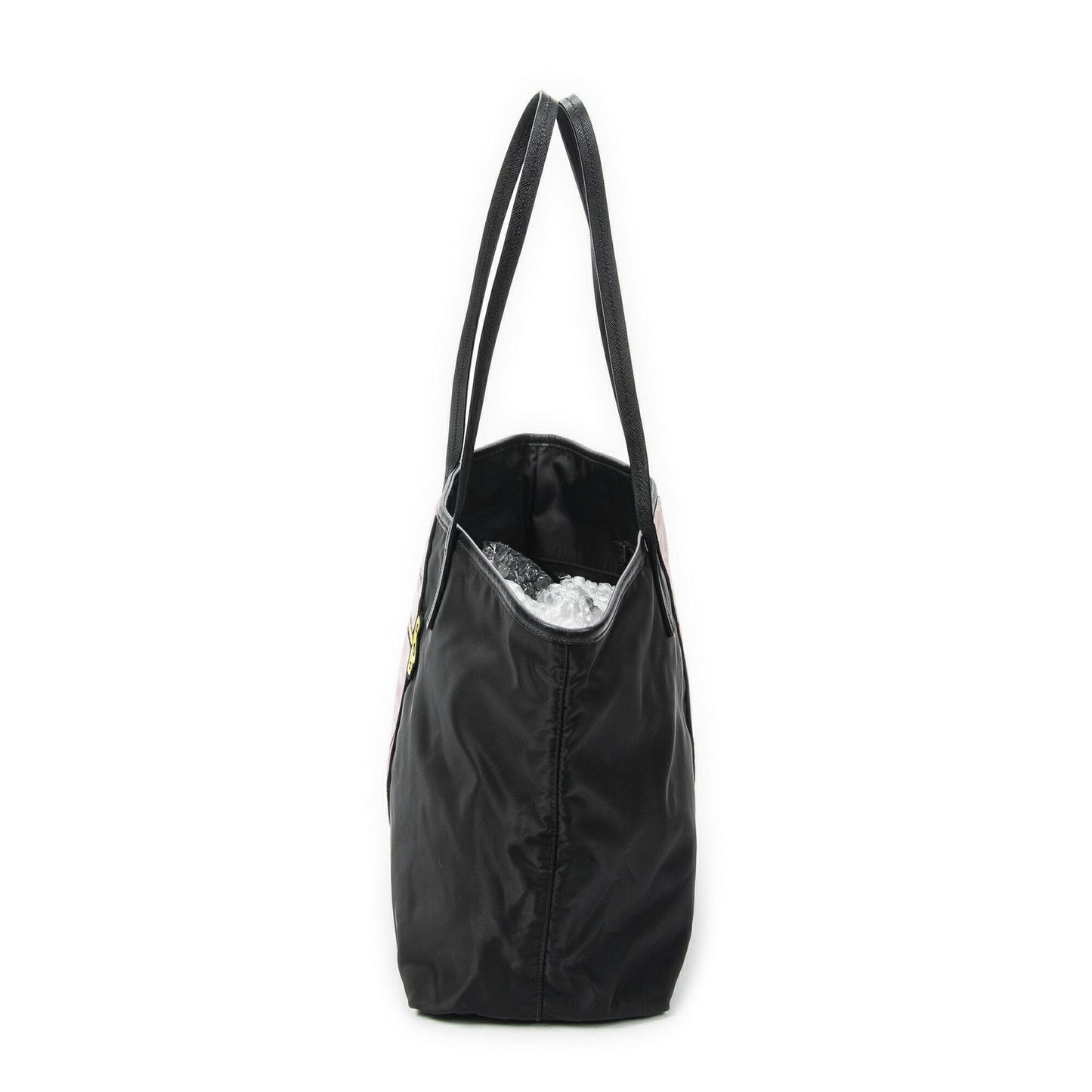 Prada Rica Trompe Rouille Tote Black Nylon Canvas — view 3