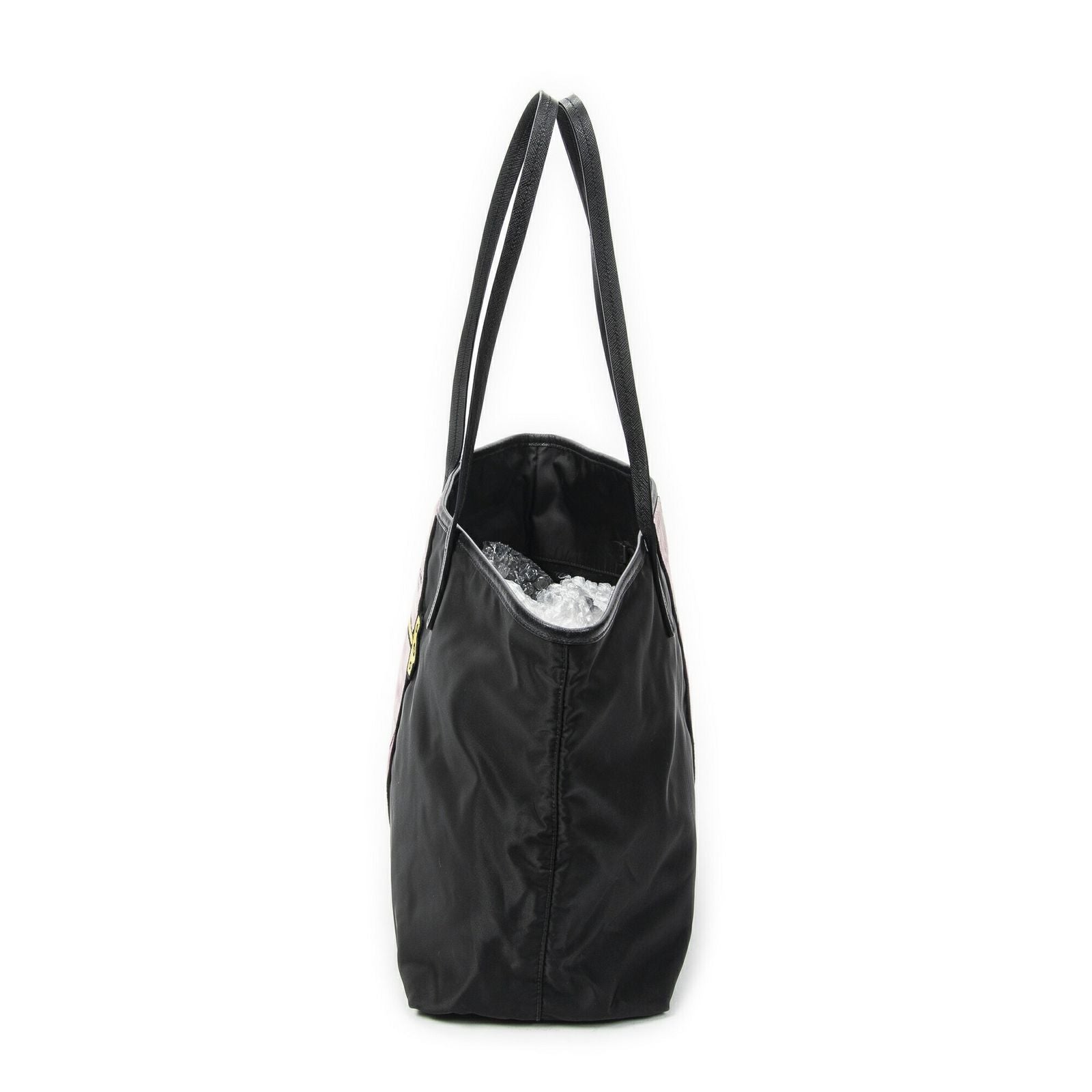 Prada Rica Trompe Rouille Tote Black Nylon Canvas — view 3