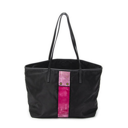 Prada Rica Trompe Rouille Tote Black Nylon Canvas — view 5