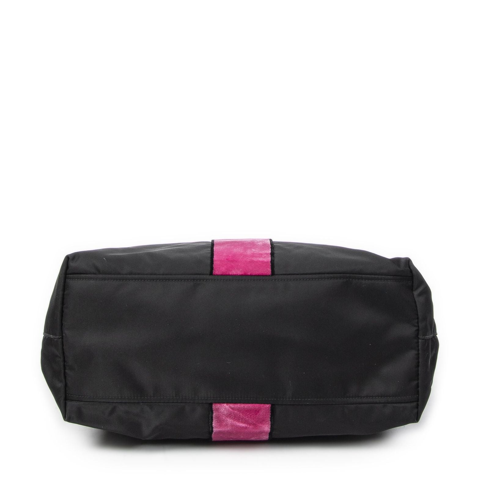 Prada Rica Trompe Rouille Tote Black Nylon Canvas — view 6