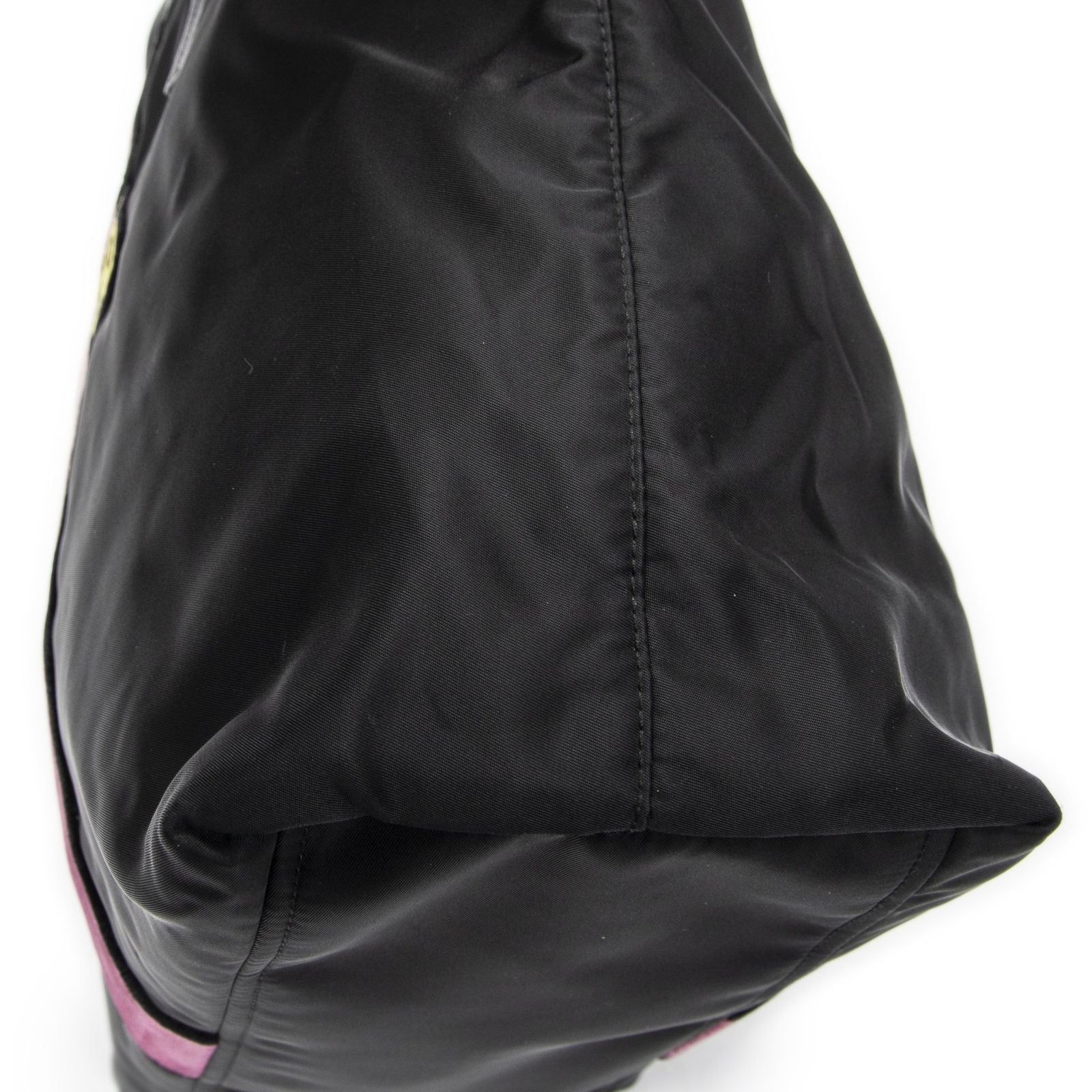 Prada Rica Trompe Rouille Tote Black Nylon Canvas — view 8