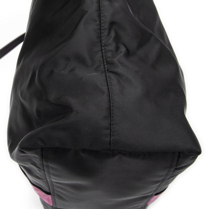 Prada Rica Trompe Rouille Tote Black Nylon Canvas — view 7