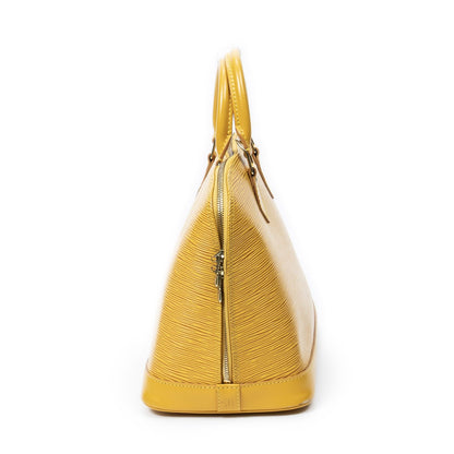 Louis Vuitton Alma Yellow Epi Handbag — view 4