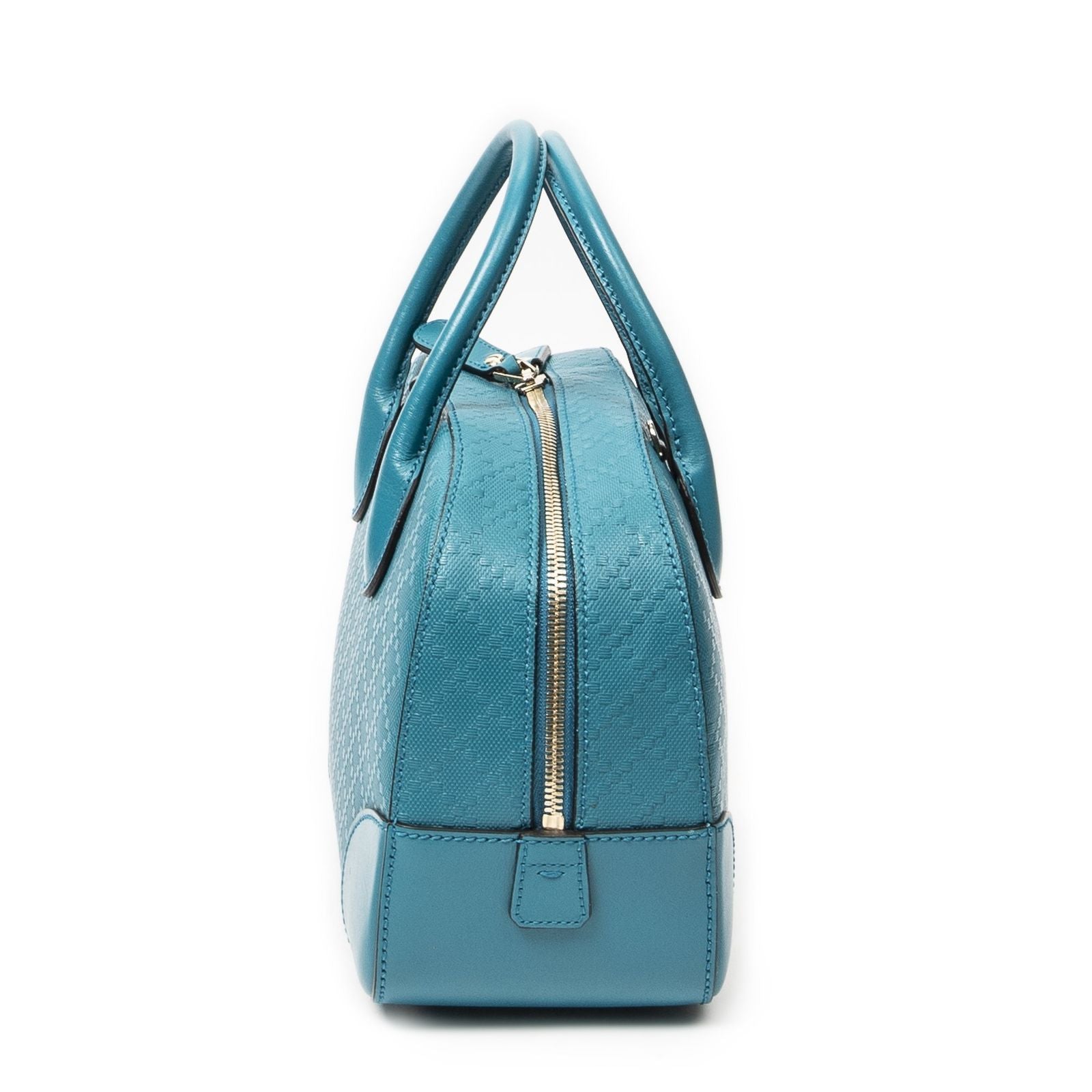 Gucci Bamboo Top Handle Teal Diamante Leathera — view 3