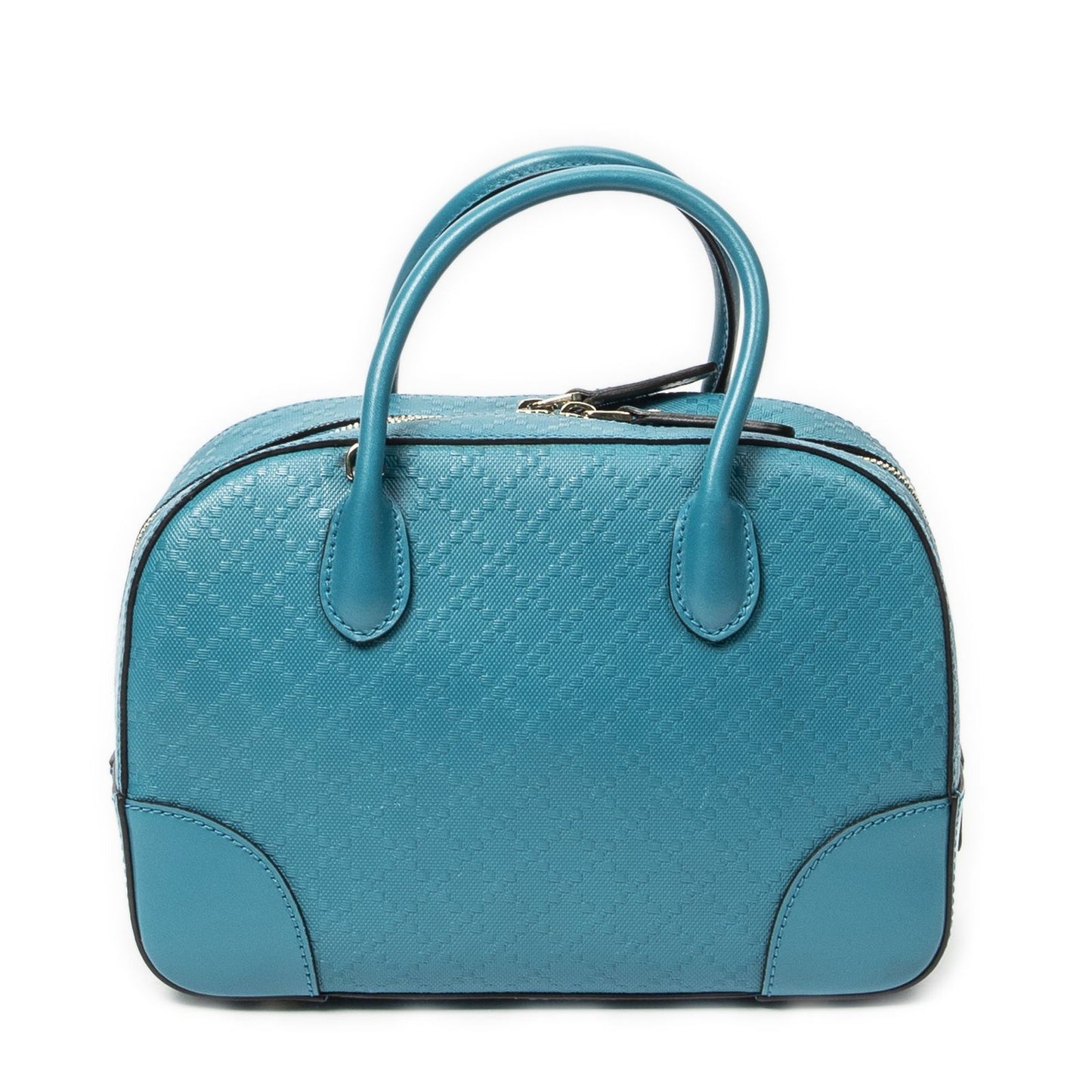 Gucci Bamboo Top Handle Teal Diamante Leathera — view 5
