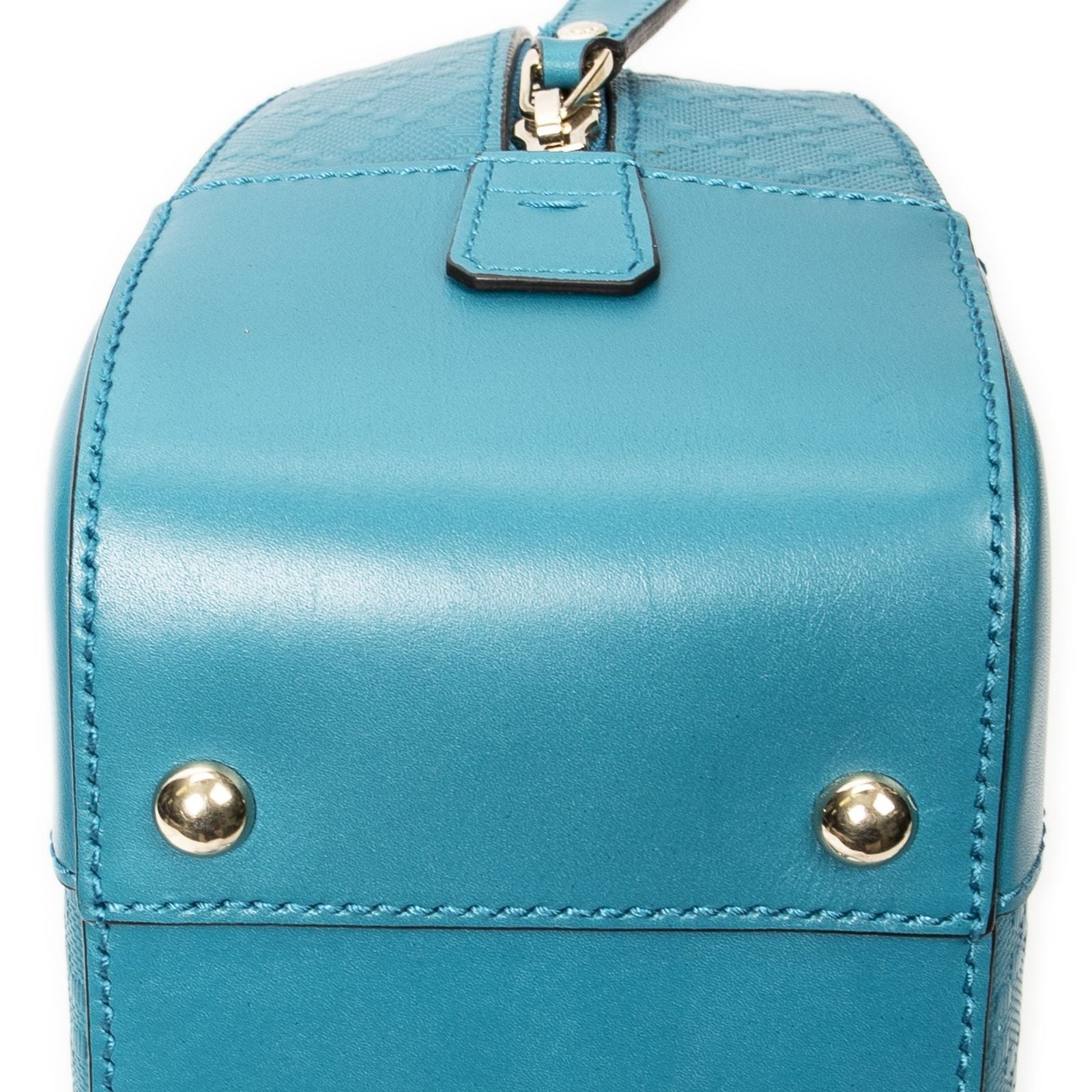 Gucci Bamboo Top Handle Teal Diamante Leathera — view 8