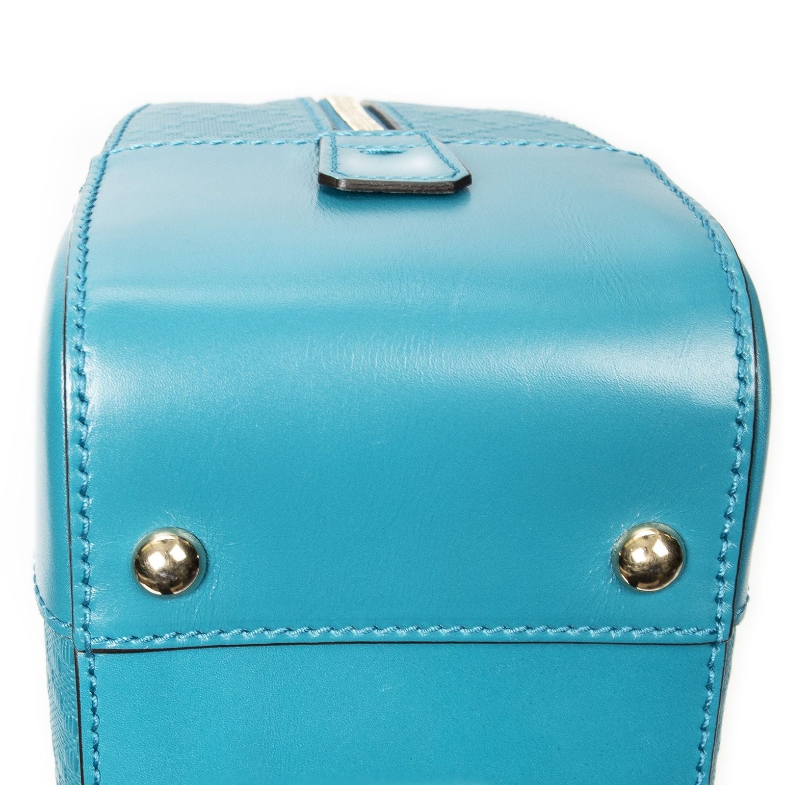 Gucci Bamboo Top Handle Teal Diamante Leathera — view 7