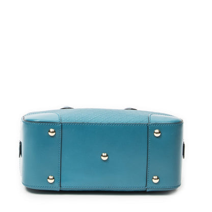 Gucci Bamboo Top Handle Teal Diamante Leathera — view 6