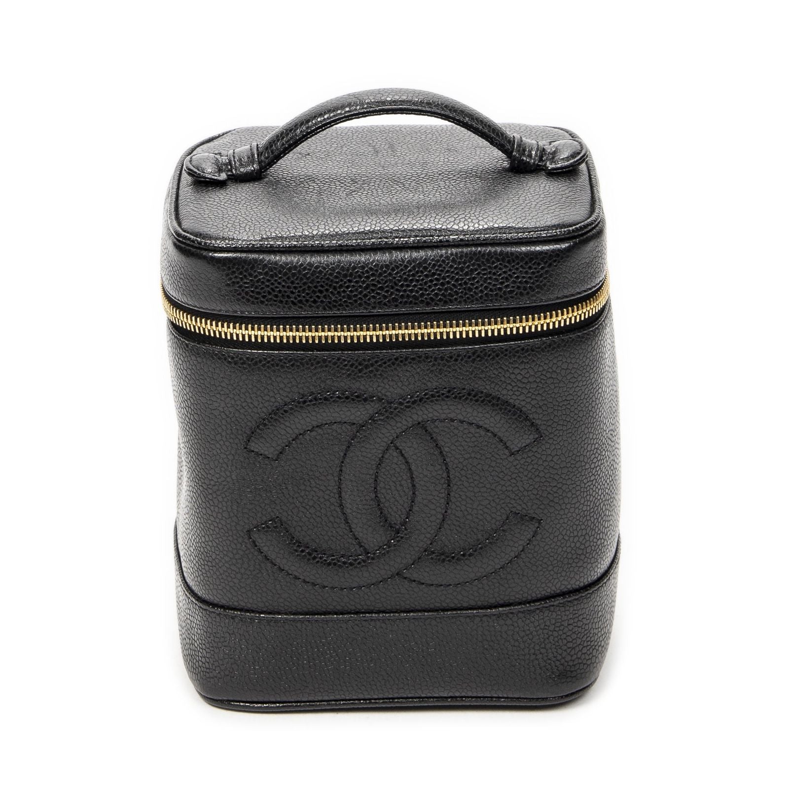 Chanel Timeless Shawl Vanity Case Black Caviar Leather