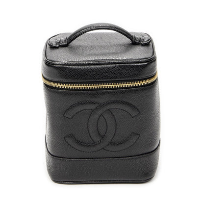 Chanel Timeless Shawl Vanity Case Black Caviar Leather
