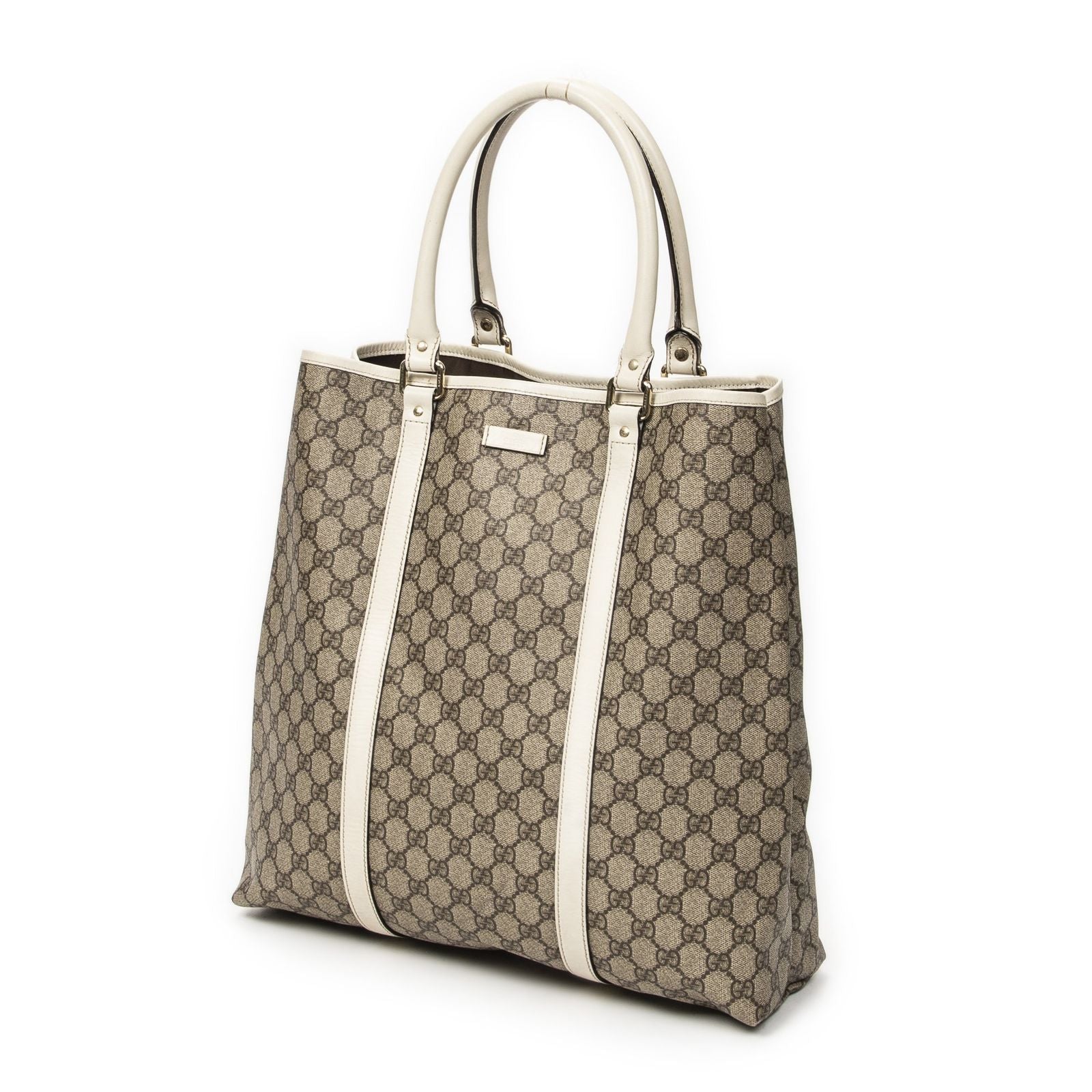 Gucci Vertical Tote White Beige Supreme Canvas — view 2