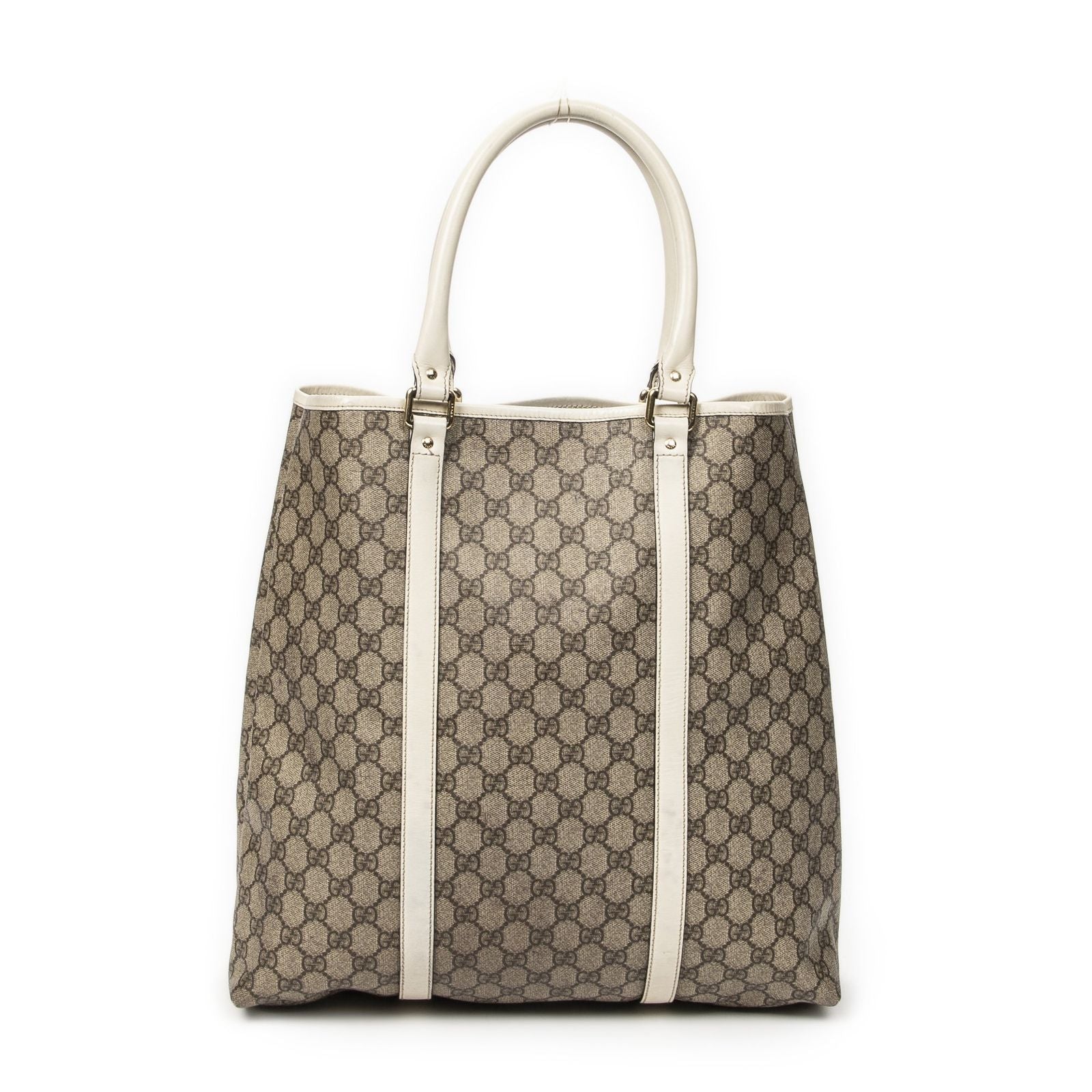 Gucci Vertical Tote White Beige Supreme Canvas — view 5