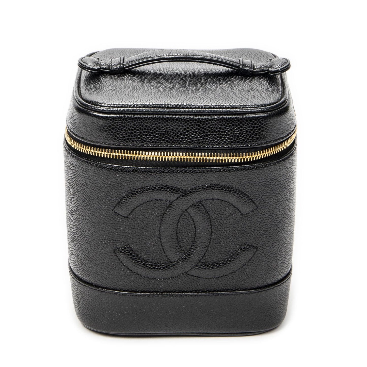 Chanel Timeless Shawl Vanity Case Black Caviar Leather