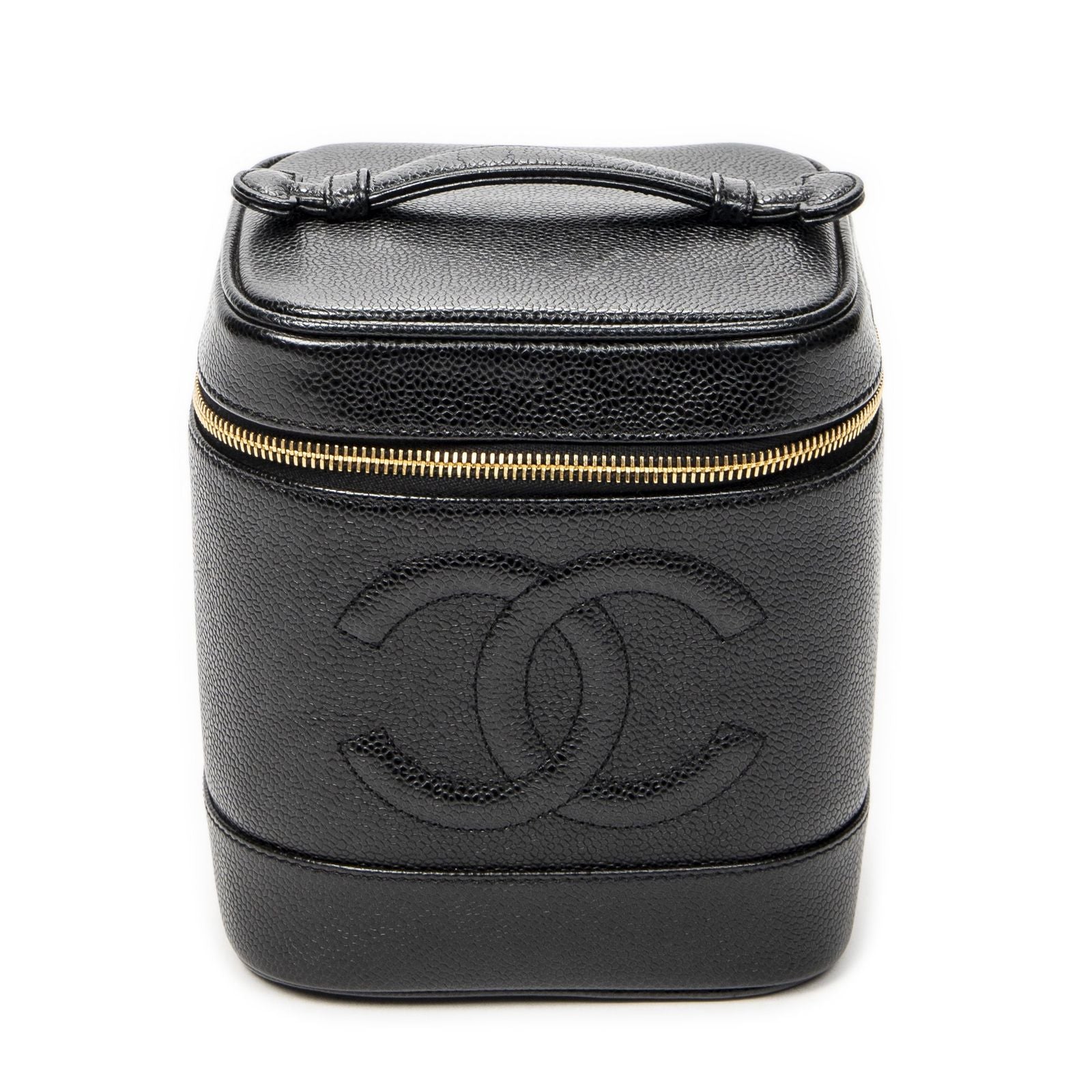 Chanel Timeless Shawl Vanity Case Black Caviar Leather