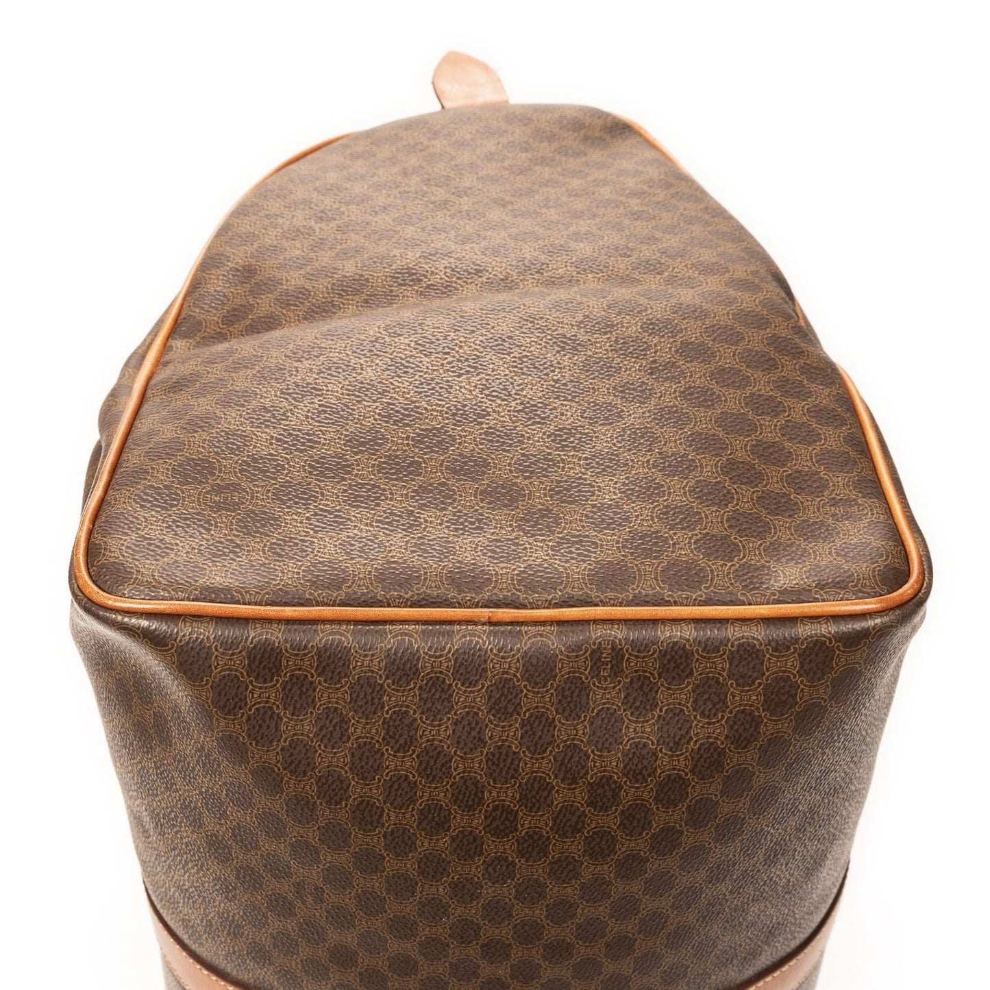 Celine Vintage Large Travel Boston Brown Macadam Canvas Shoulder Bag — view 7