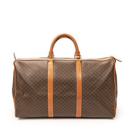 Celine Vintage Large Travel Boston Brown Macadam Canvas Shoulder Bag — view 5