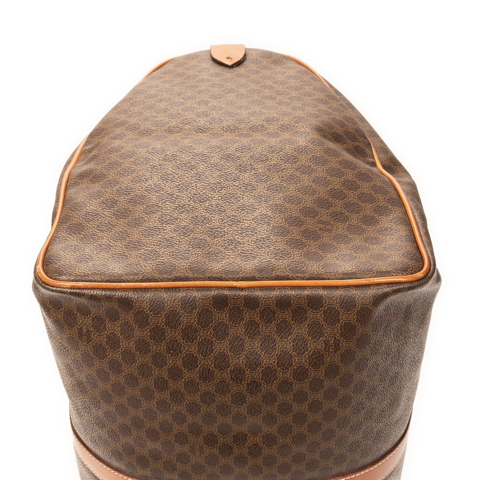 Celine Vintage Large Travel Boston Brown Macadam Canvas Shoulder Bag — view 8