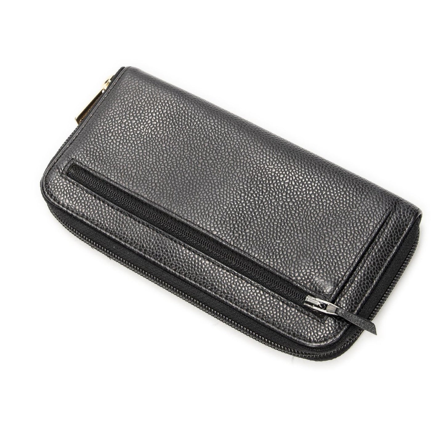 Chanel Timeless Zip Around Wallet Black Caviar Leather — view 2