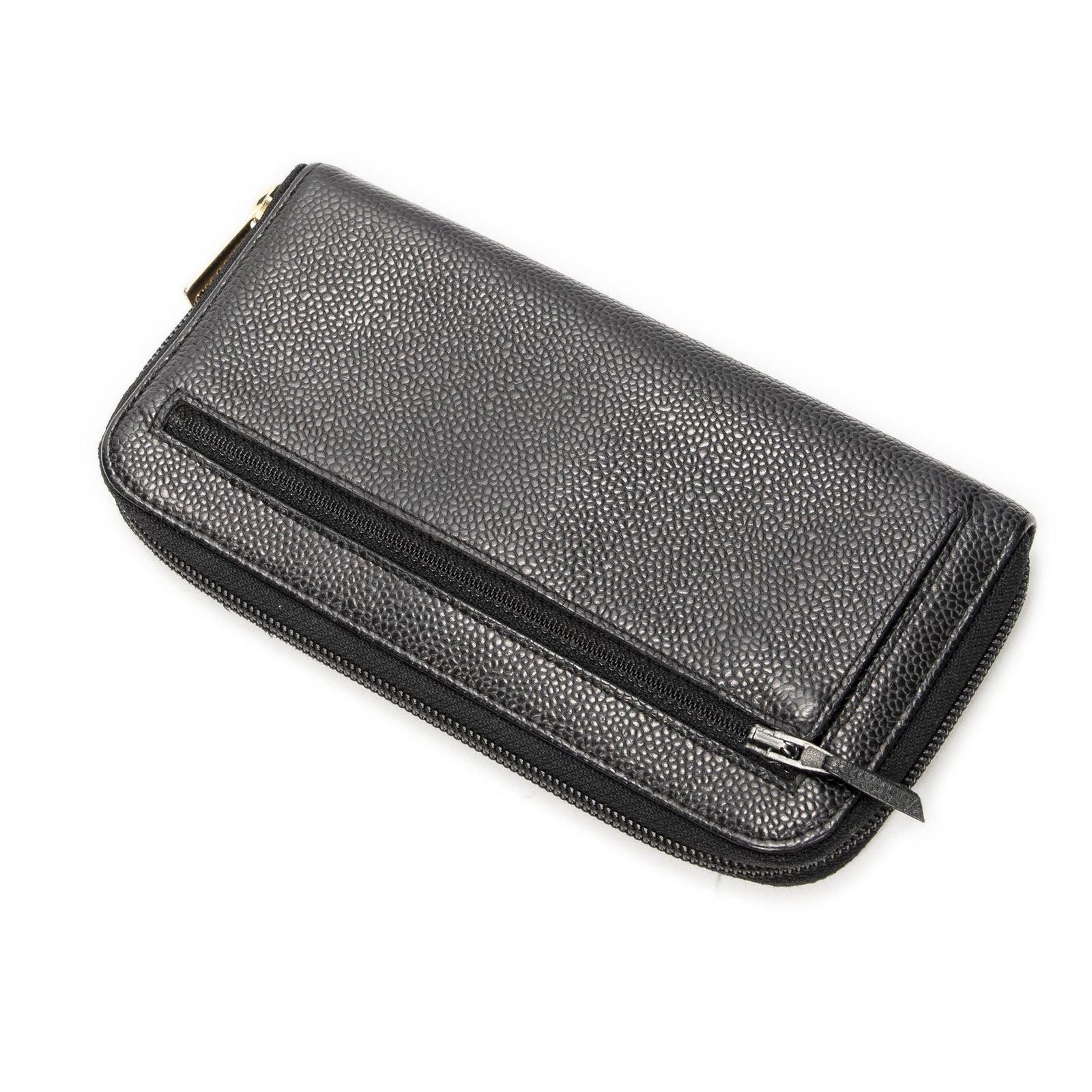 Chanel Timeless Zip Around Wallet Black Caviar Leather — view 2