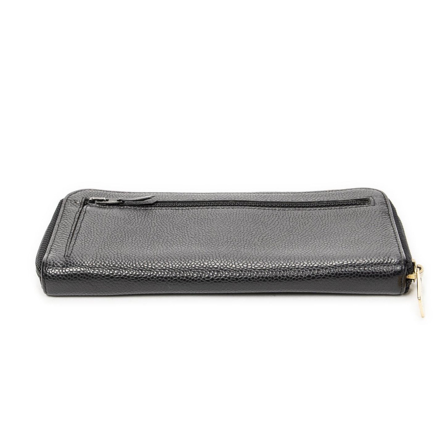 Chanel Timeless Zip Around Wallet Black Caviar Leather — view 3