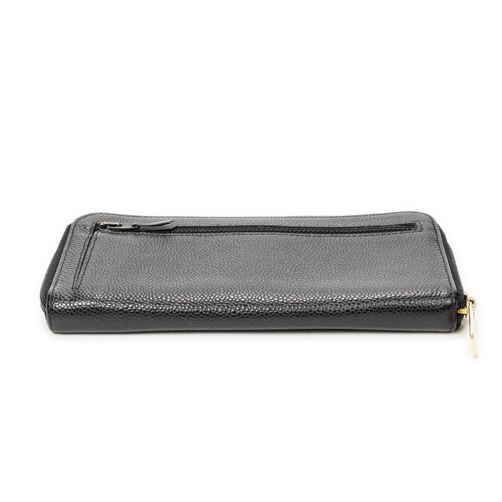 Chanel Timeless Zip Around Wallet Black Caviar Leather — view 3