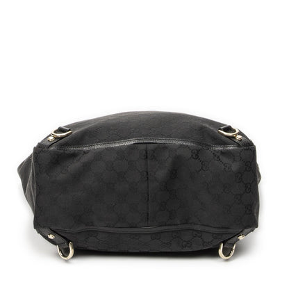 Gucci Abbey D-ring Vertical Tote Black GG Canvas — view 6