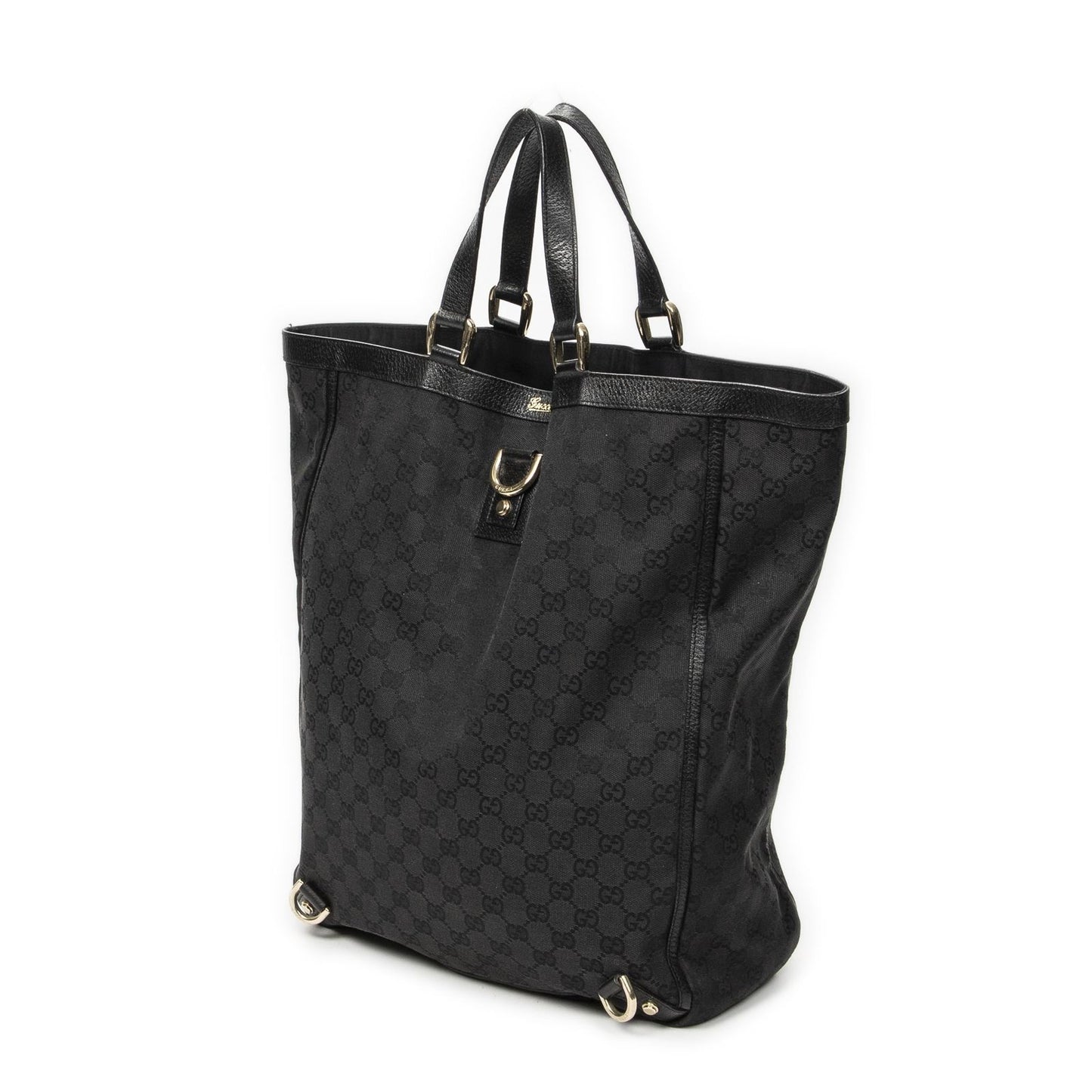 Gucci Abbey D-ring Vertical Tote Black GG Canvas — view 2