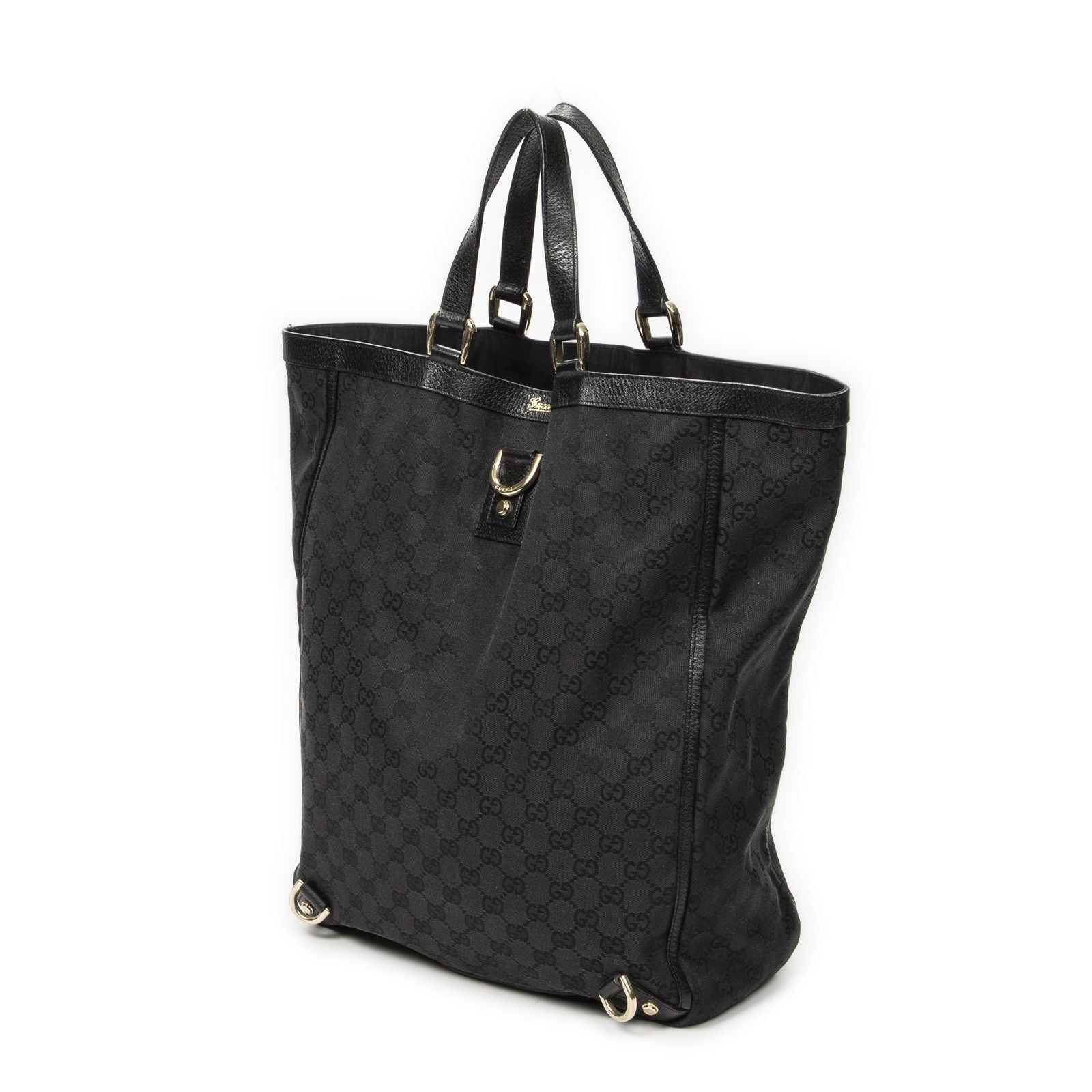 Gucci Abbey D-ring Vertical Tote Black GG Canvas — view 2