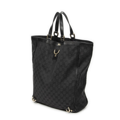 Gucci Abbey D-ring Vertical Tote Black GG Canvas — view 2
