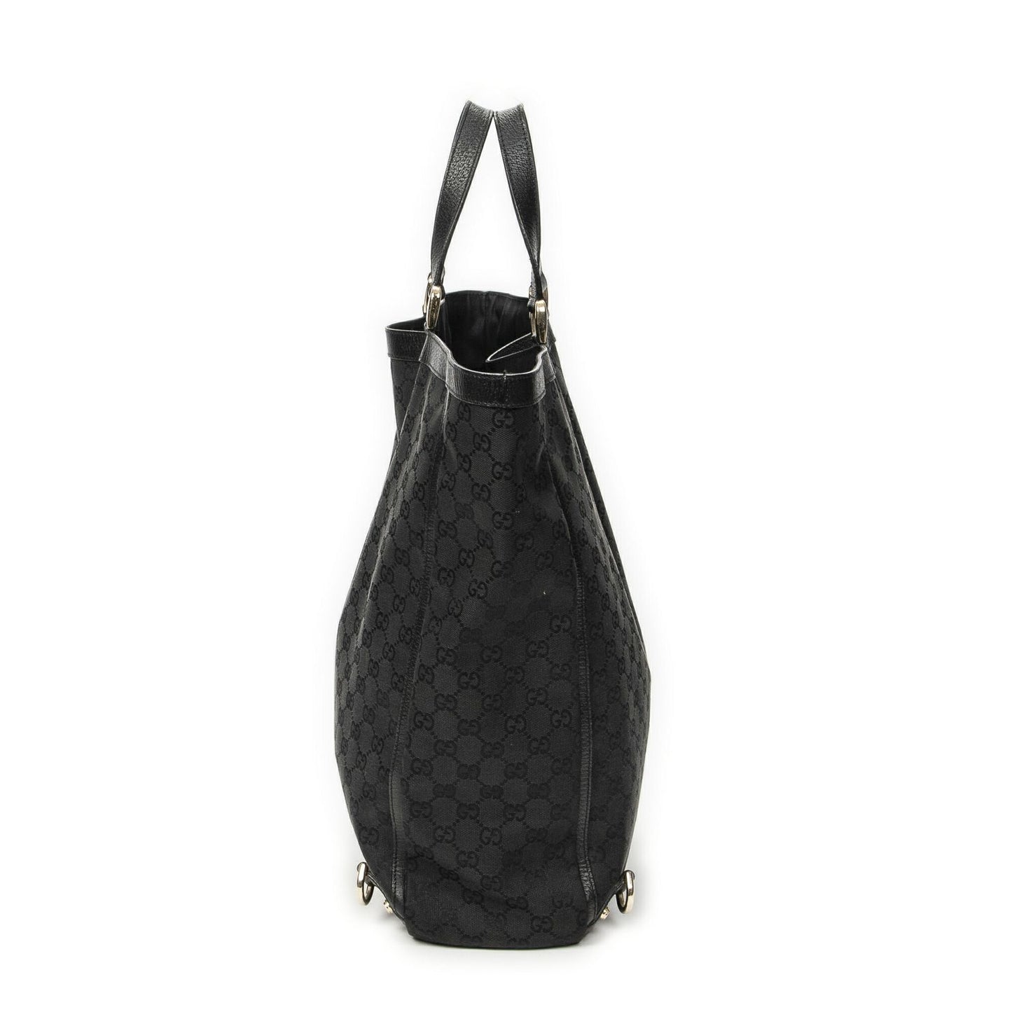 Gucci Abbey D-ring Vertical Tote Black GG Canvas — view 4